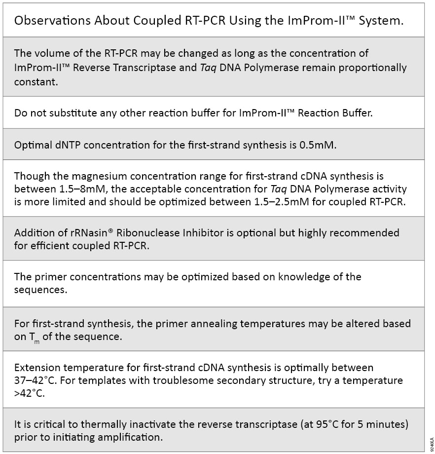 Observations About Coupled RT-PCR Using the ImProm-II System.