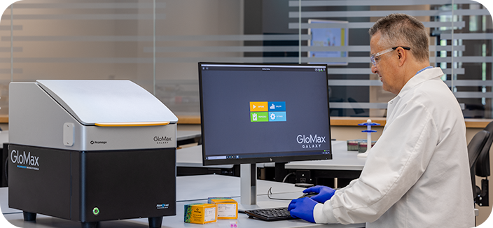 Visualize NanoLuc® Luciferase assays with Glomax® Galaxy